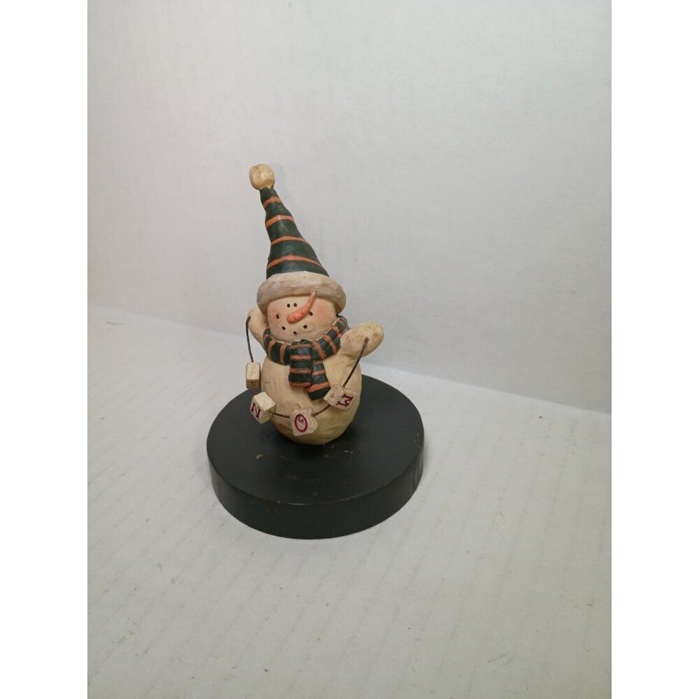 Rare Blossom Bucket SUZI Skoglund Christmas Snowman Figurine Candle Topper